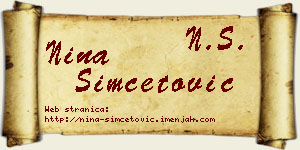 Nina Simčetović vizit kartica